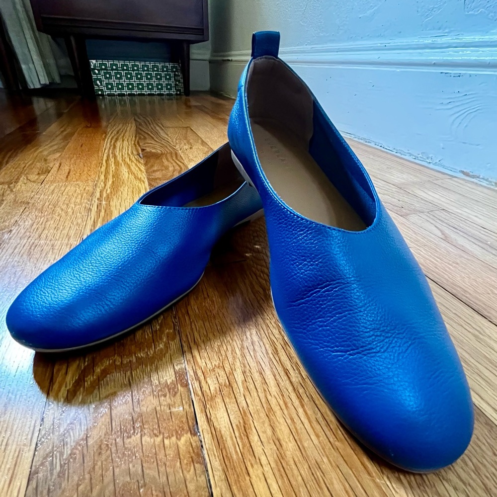 Everlane Day Glove Blue Leather Women's Flats